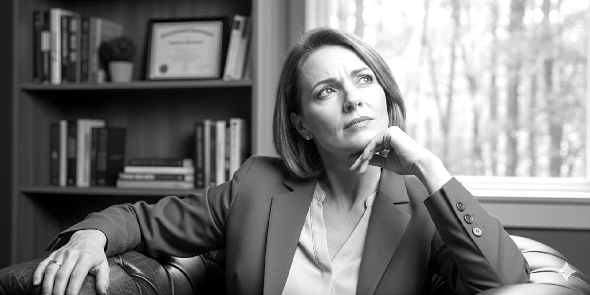 Zmartwiona kobieta siedząca na kanapie